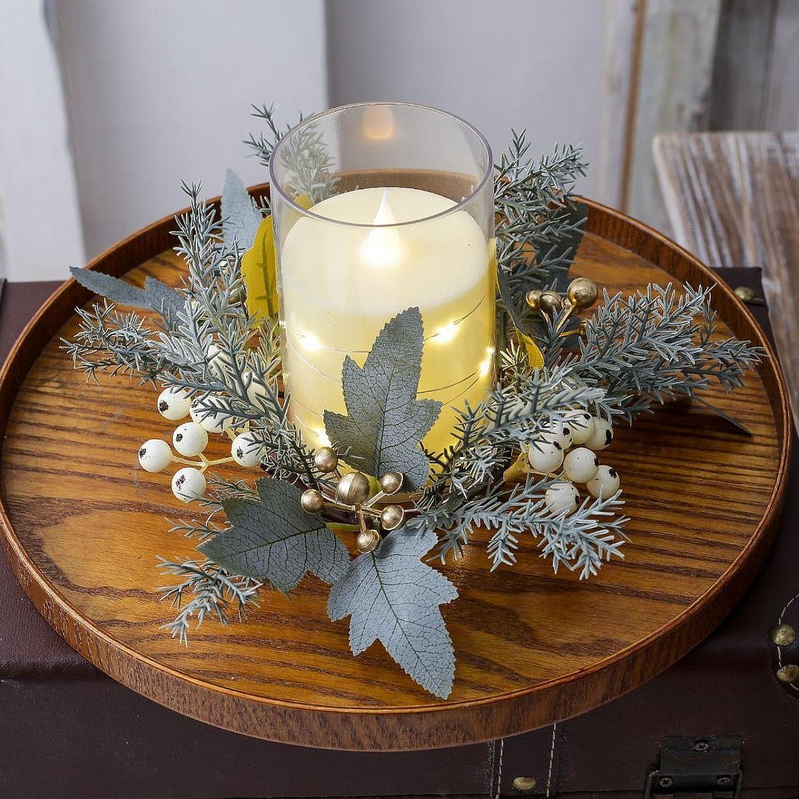 Candle Holder Decor - Couronne de bougies artificielles faites à