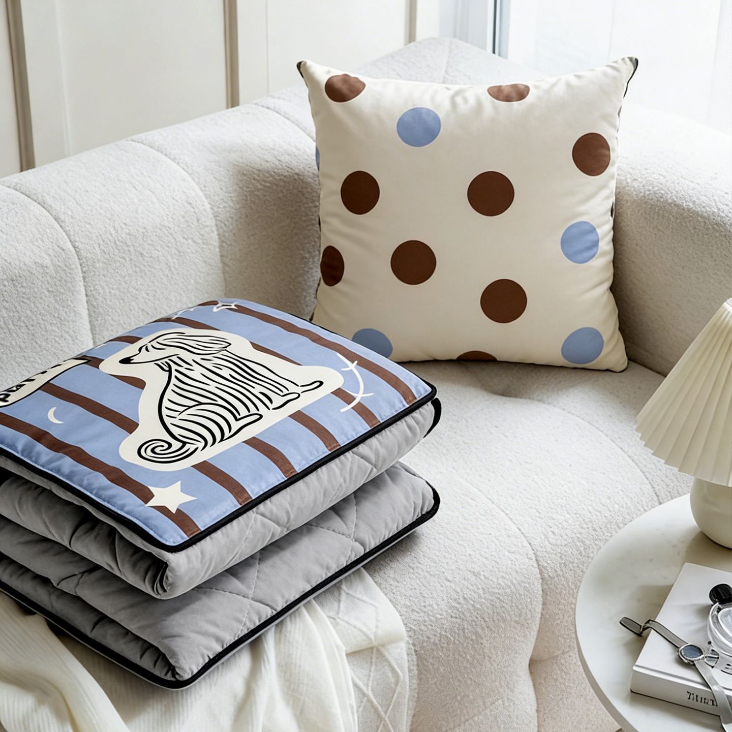 Throw Pillow - Coussin pliable en velours doux à