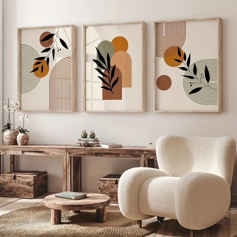 Abstract Canvas Set - Lot de 3 affiches abstraites géométriques