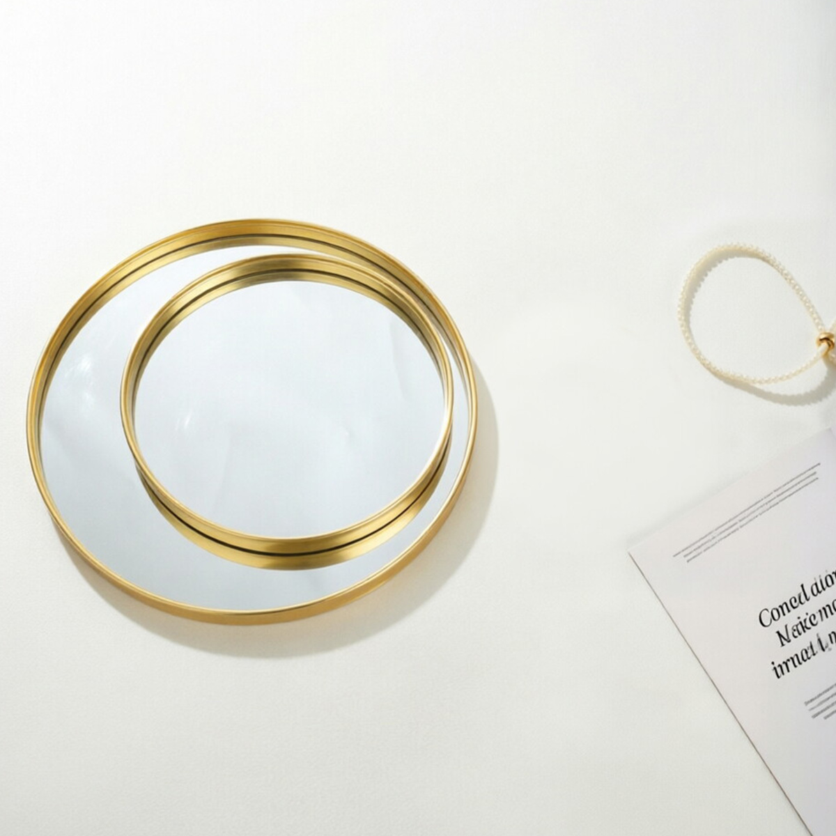 Plateau miroir rond doré, plat - Decorative Mirror avis et prix