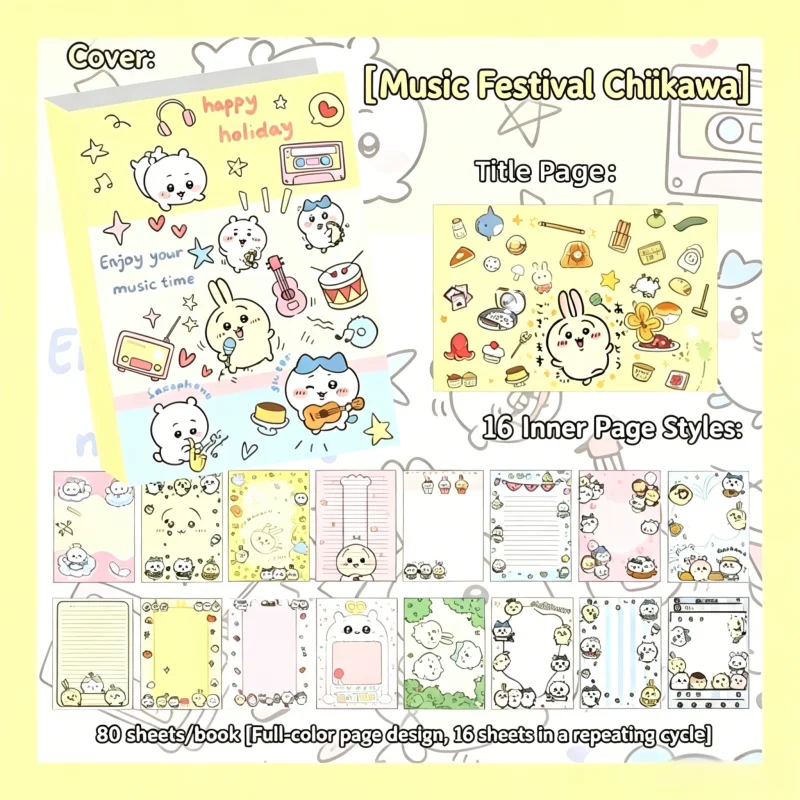 Carnet mignon Chiikawa, 80 feu - Wall Sticker avis et prix
