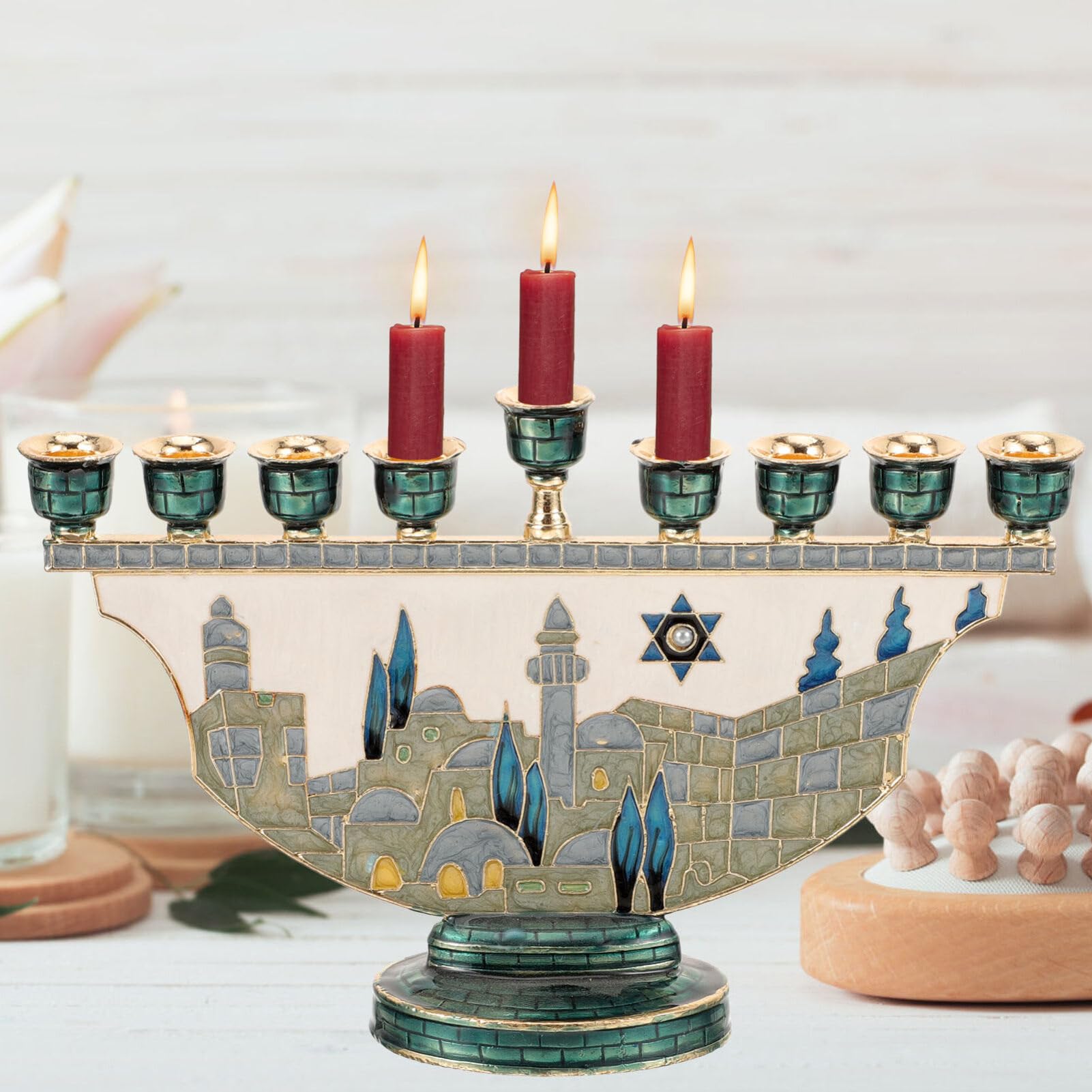 Menorah de Jérusalem, porte-bo - Candle Holder Decor avis et prix