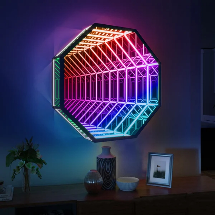 Miroir infini octogonal 3D, tu - Decorative Mirror avis et prix