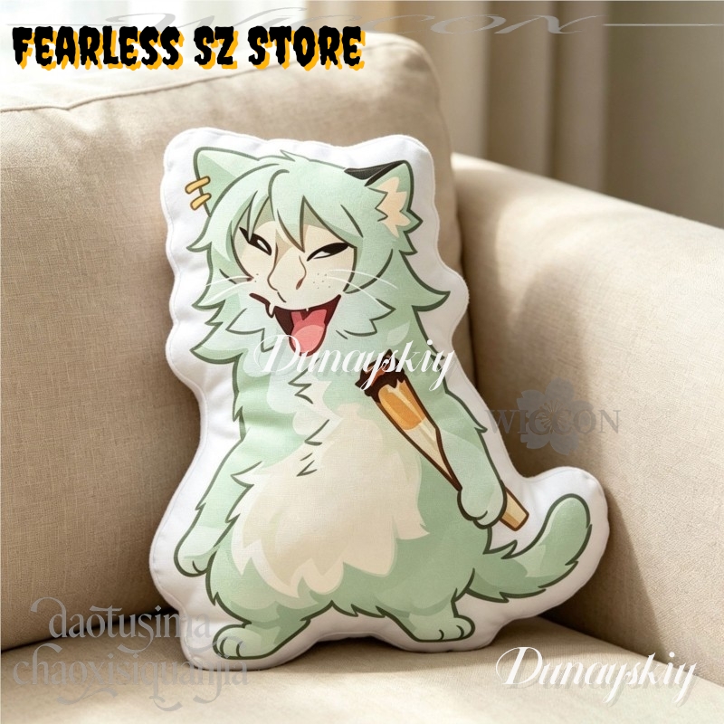 Poupée Chat Fumeur de Cigarett - Throw Pillow avis et prix