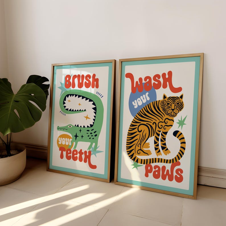 2 pièces/ensemble tigre laver  - Abstract Canvas Set avis et prix